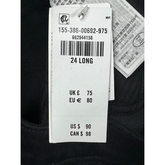 NWT Abercrombie & Fitch Women's High Rise 90s Relaxed Black Jeans - 24L (25x33) - Picture 5 of 6